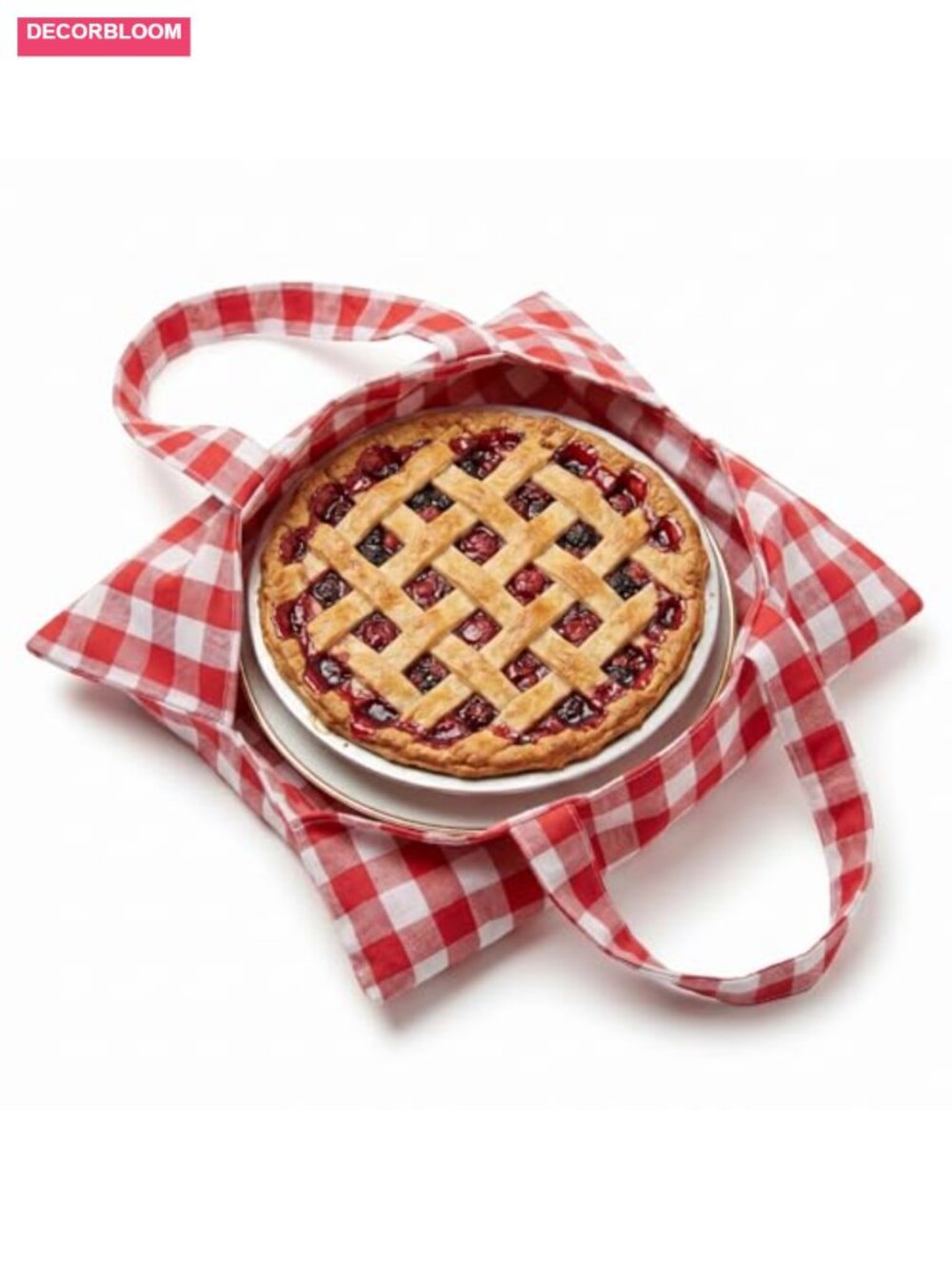 12" Canvas Pie Carrier Reusable Tote Bag with Handles Portable
